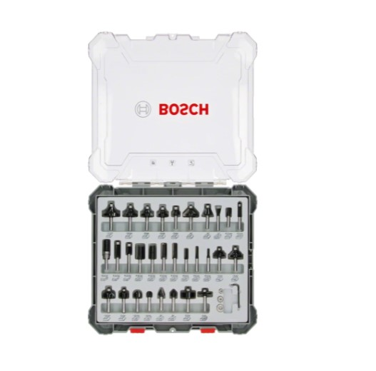 Bosch sada stopkových tvarových fréz s vřetenem 30 ks, stopka 8 mm 2607017475
