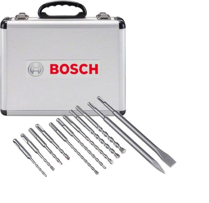 Bosch 11-dílná sada vrtáků a sekáčů SDS-plus-1 v hliníkovém pouzdře 2608578765