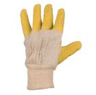 žluté pracovní rukavice máčené v latexu, vel. 10