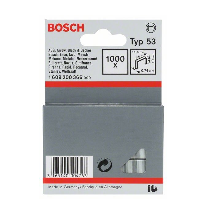 Bosch spony 10/11,4 typ 53 - 1000 ks 1609200366