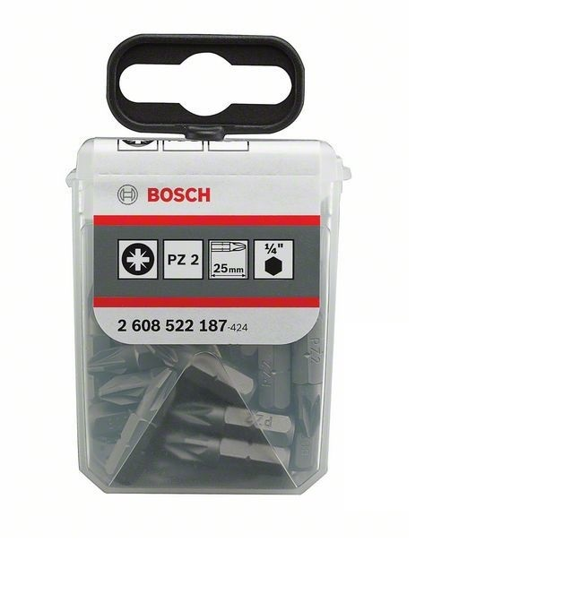Bosch Šroubovací bit Extra-Hart PZ 2, 25 mm 25 ks v sadě Tic Tac box 2608522187-E6U