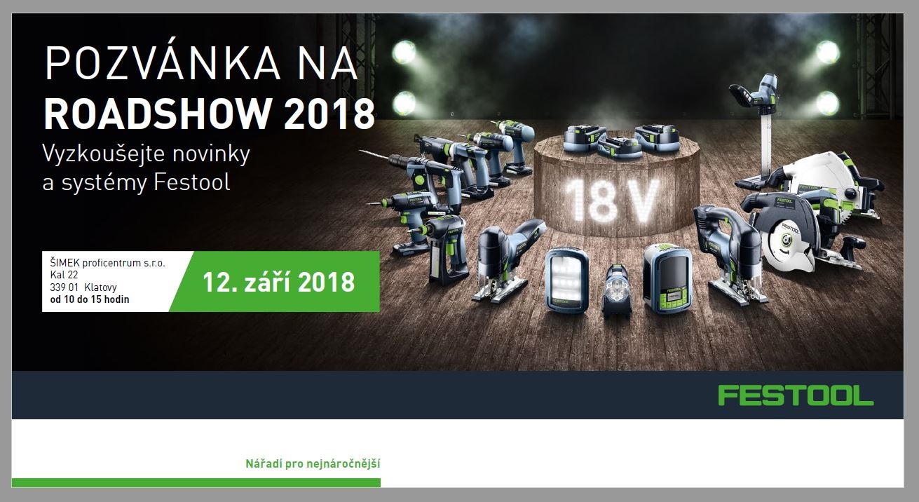 FESTOOL roadshow 2018 Klatovy